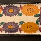 Dish and 12 dessert plates Gien, Benodet model, 1950