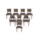 Set of 8 high-quality iconic green leather chesterfield dining chairs