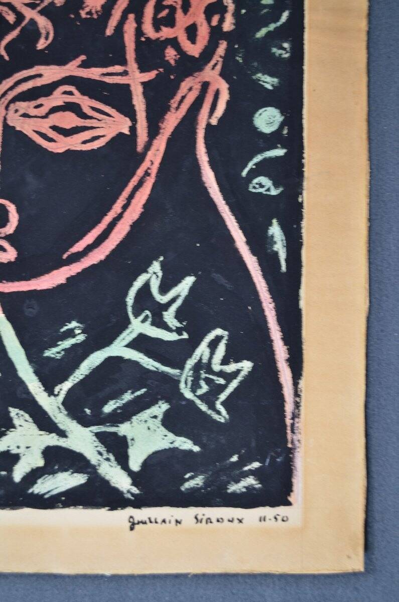 Guillain Siroux, Pink Face, mixed technique, 1950s