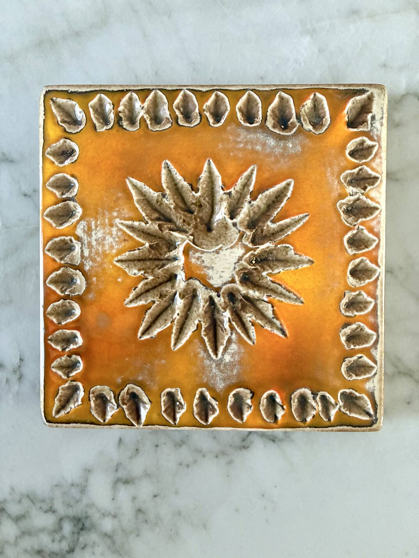 Decorative ceramic tile 1950/1960 by Périgordine pottery