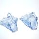 Set of 2 blue glass bowl basket emptiers from Fenne? Meisenthal?