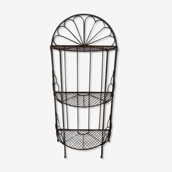 Folding wrought iron shelf old Art Deco style - 90 cm