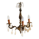 French vintage 3 arm crystal chandelier