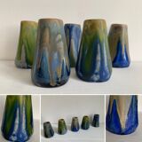 5 glazed ceramic vases 1930