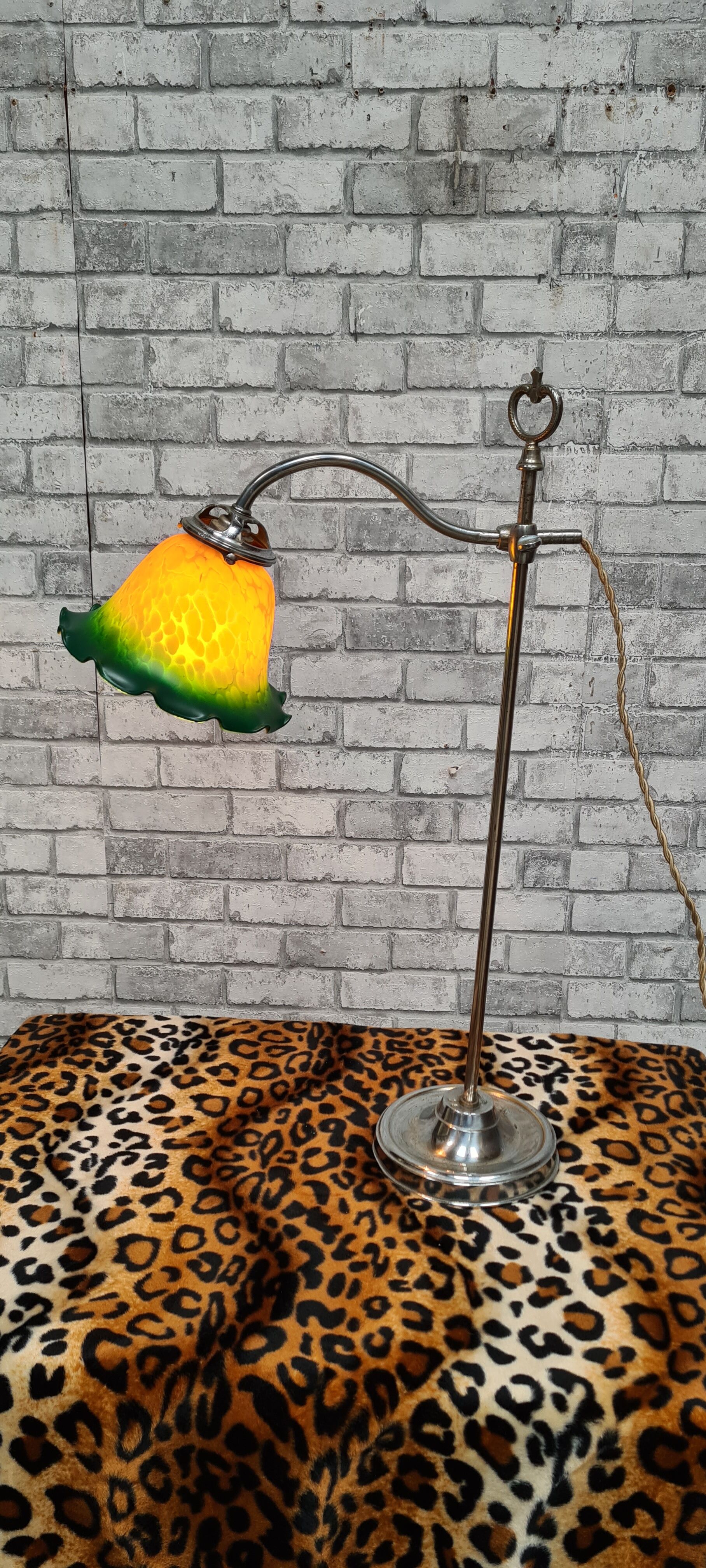 Desk lamp 1920 nickel plated . 58x 35