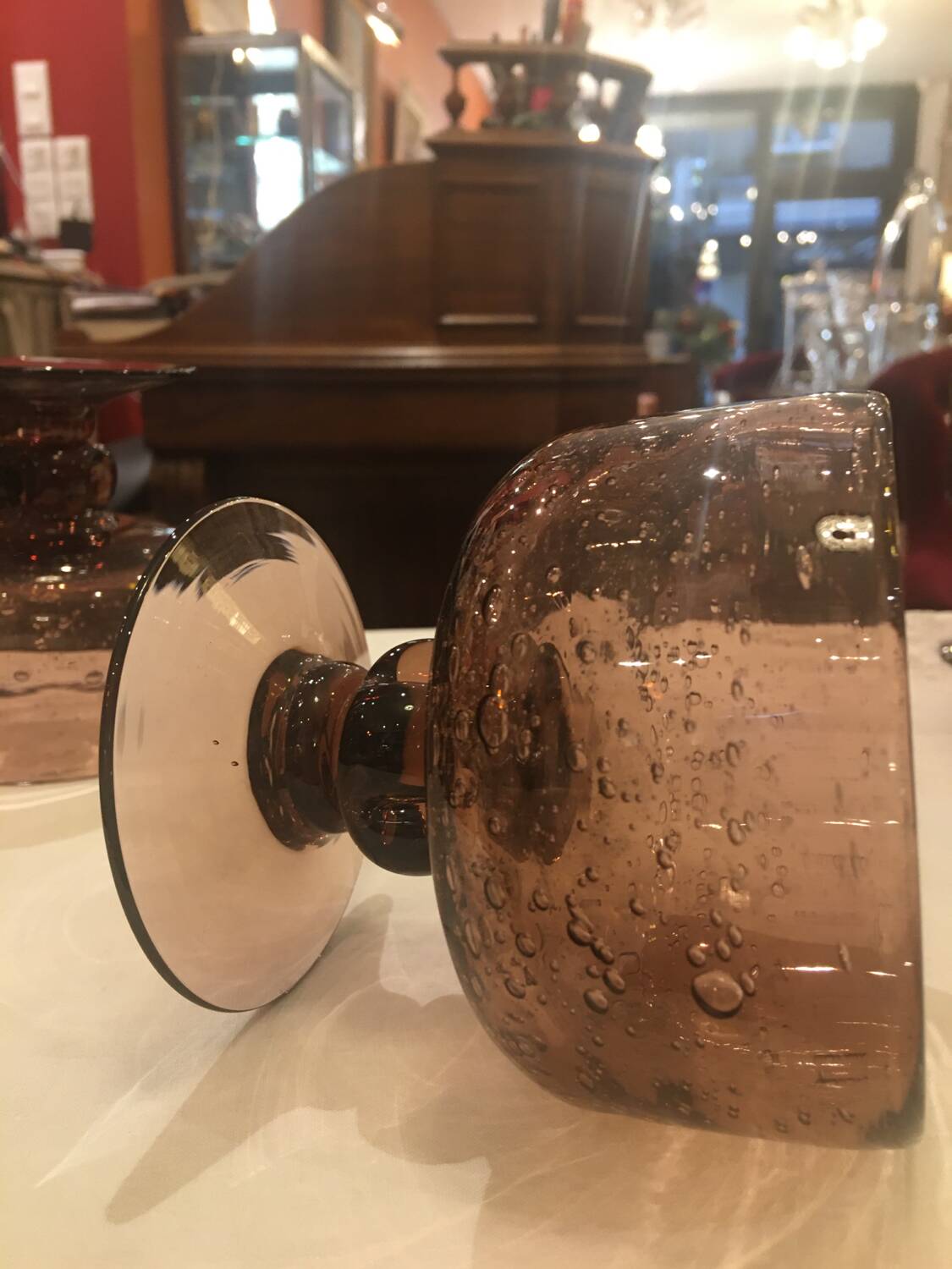 6 Biot blown glass cups