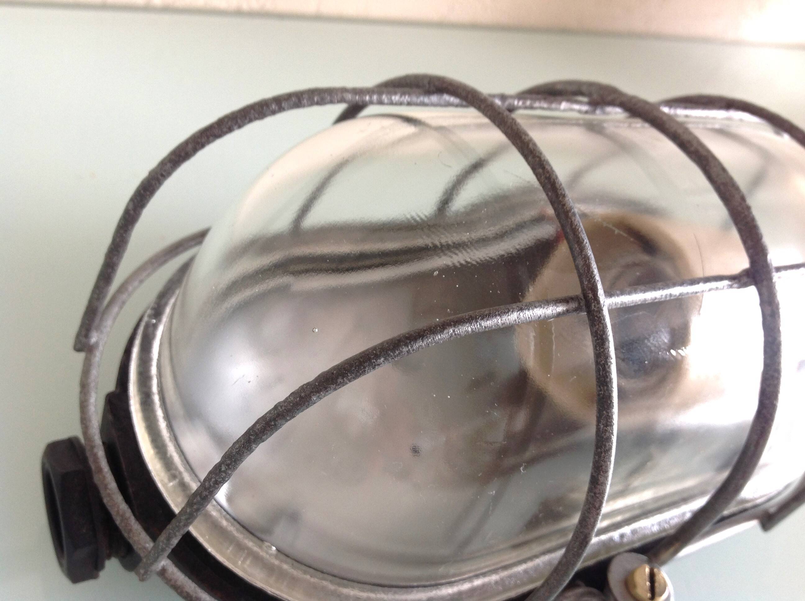 Industrial style porthole wall light, 50s-60s