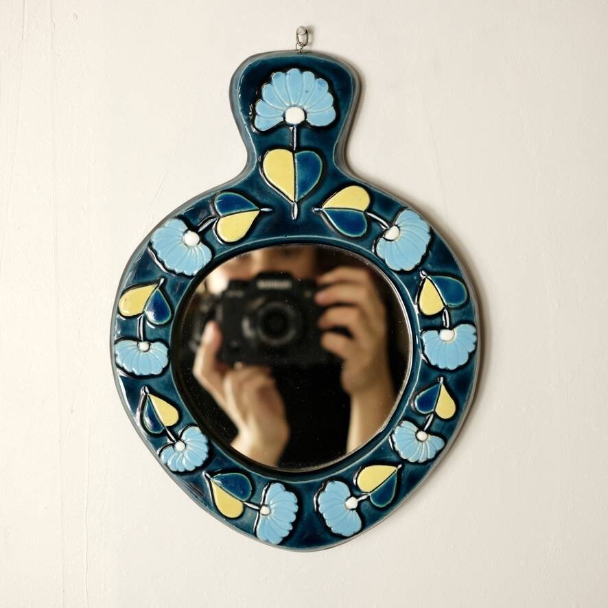 Ceramic mirror by Mithé Espelt, 1960s