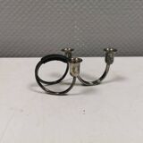 Small candle holder in tarnished silver, with place for three small candles