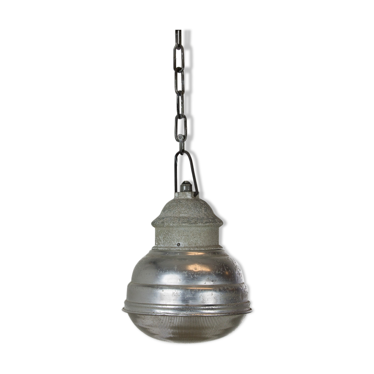 Glass industrial hanging lamp