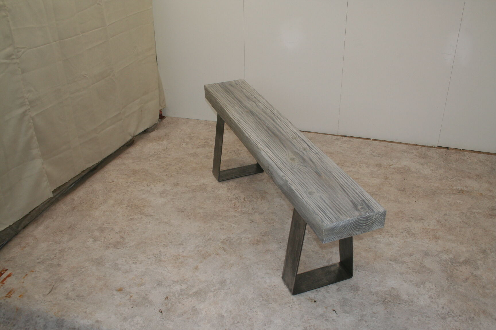 Wood and metal bench