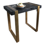 Table d'appoint bois brûlé