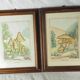 Pair of colorized mycological lithographs - Coprinus comatus, Psalliotta arvensis - 70s