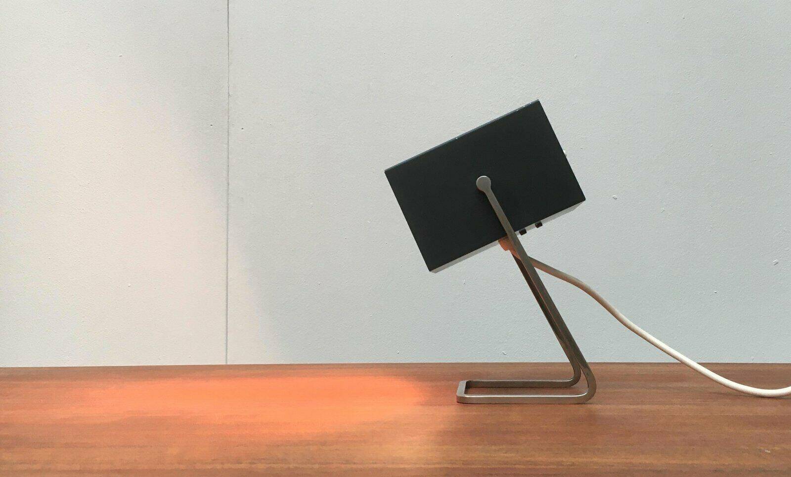 Mid-century German cube table lamp by Kaiser Idell Leuchten.