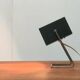 Mid-century German cube table lamp by Kaiser Idell Leuchten.