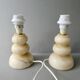 Paire de lampes en albâtre, années 70-80
