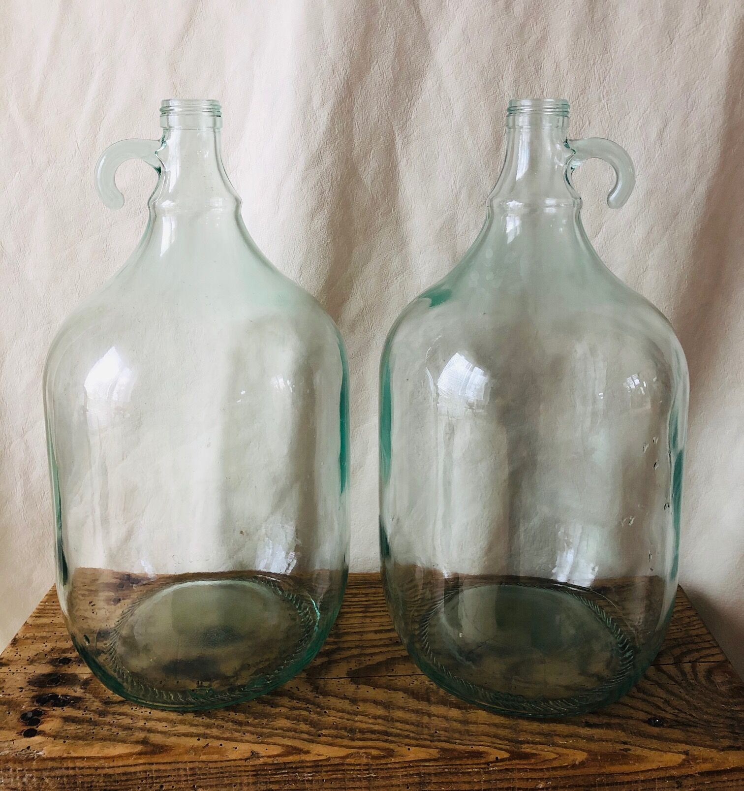 Duo of 5L demijohns
