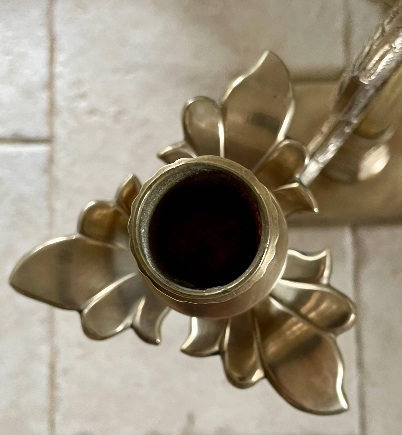 Bronze and brass chandelier, 56cm