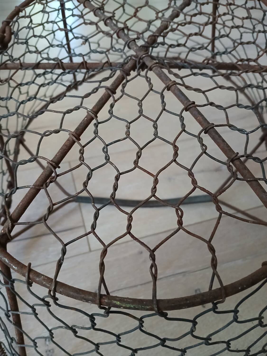 Antique metal basket + wire