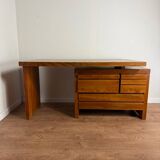 Solid Elm Desk Pierre Chapo B19E – Iconic Design from the 60s - v