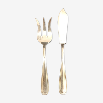 Silver metal fish cutlery ercuis