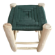 Tabouret marocain beldi en nylon vert émeraude et bois