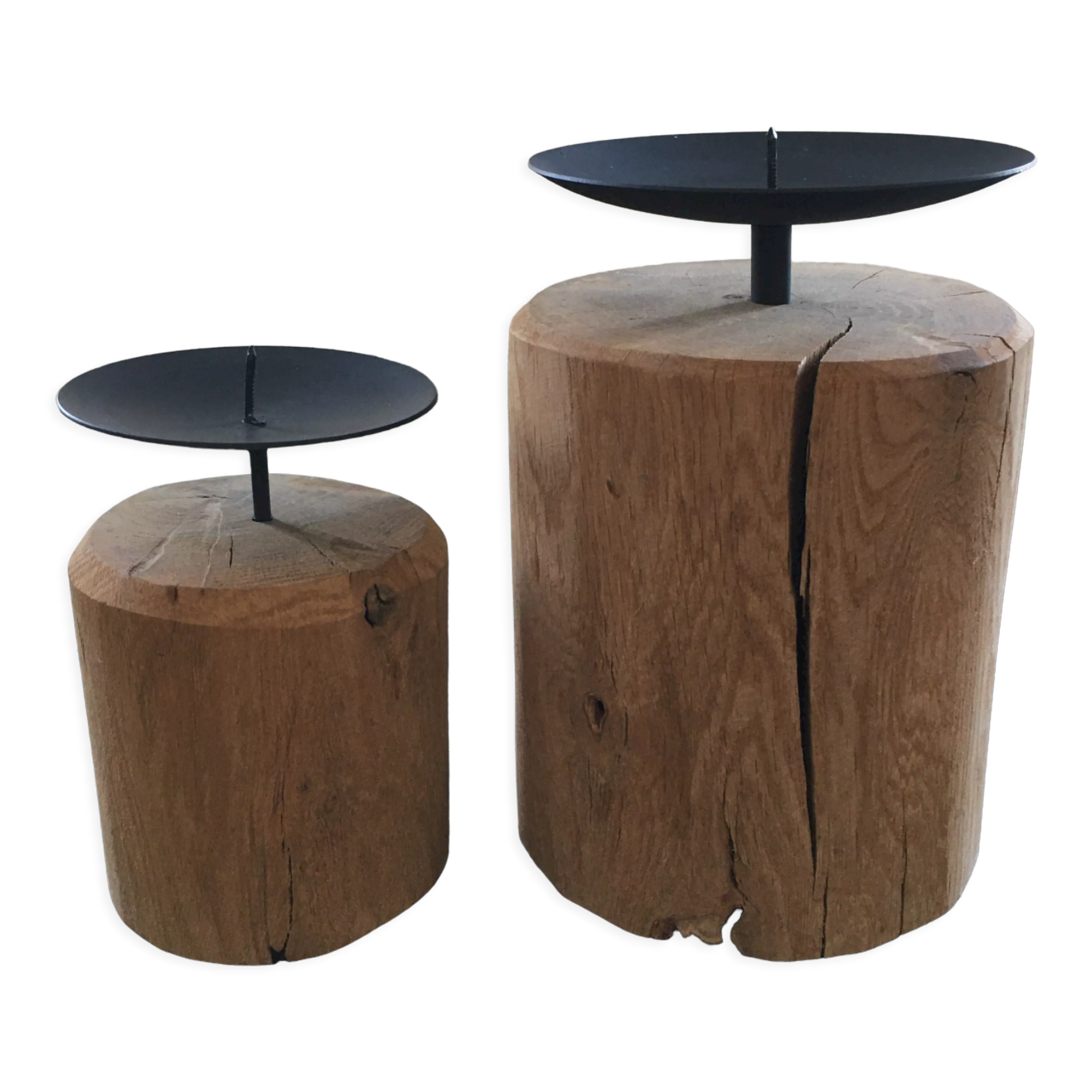 Pair of brutalist candlesticks