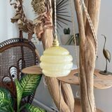 Vintage portable lamp globes customizable yellow clichy glass