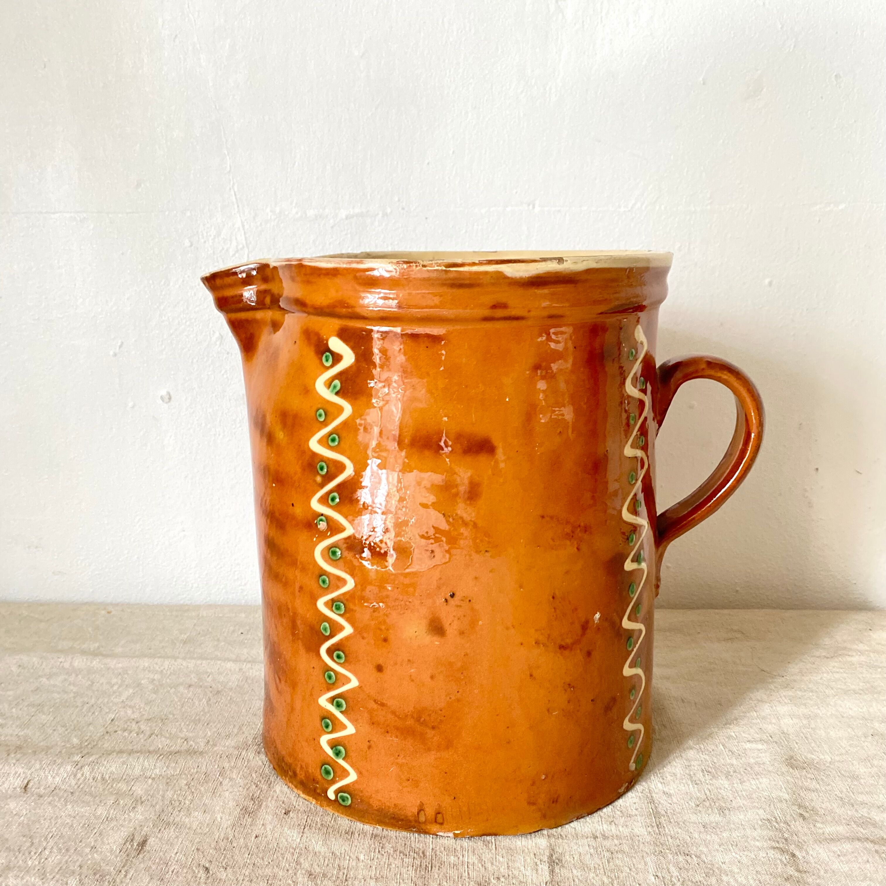 Provencal pitcher in glazed terracotta
