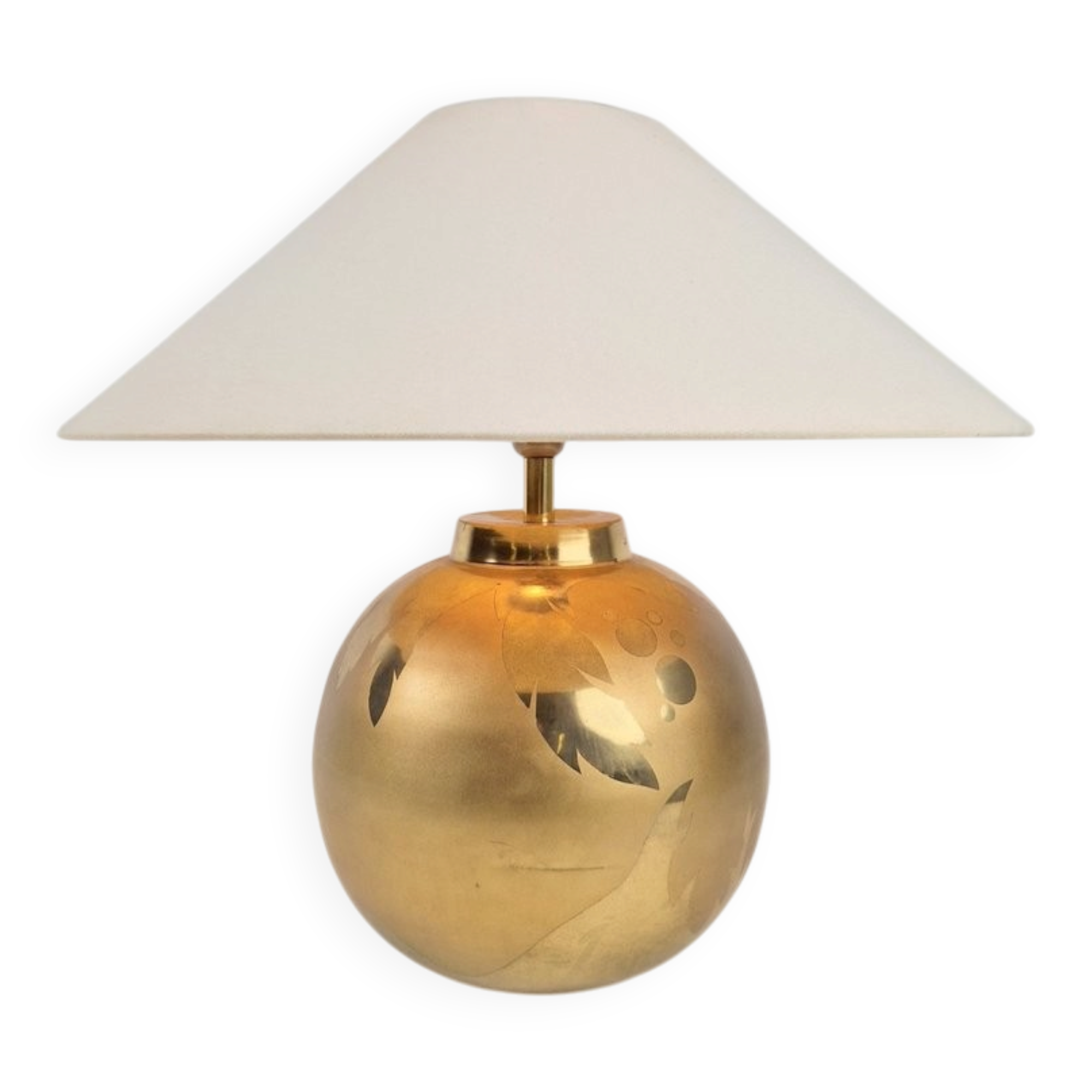 Vintage Sphere Brass Table Lamp by Louis Drimmer, France, 1970s