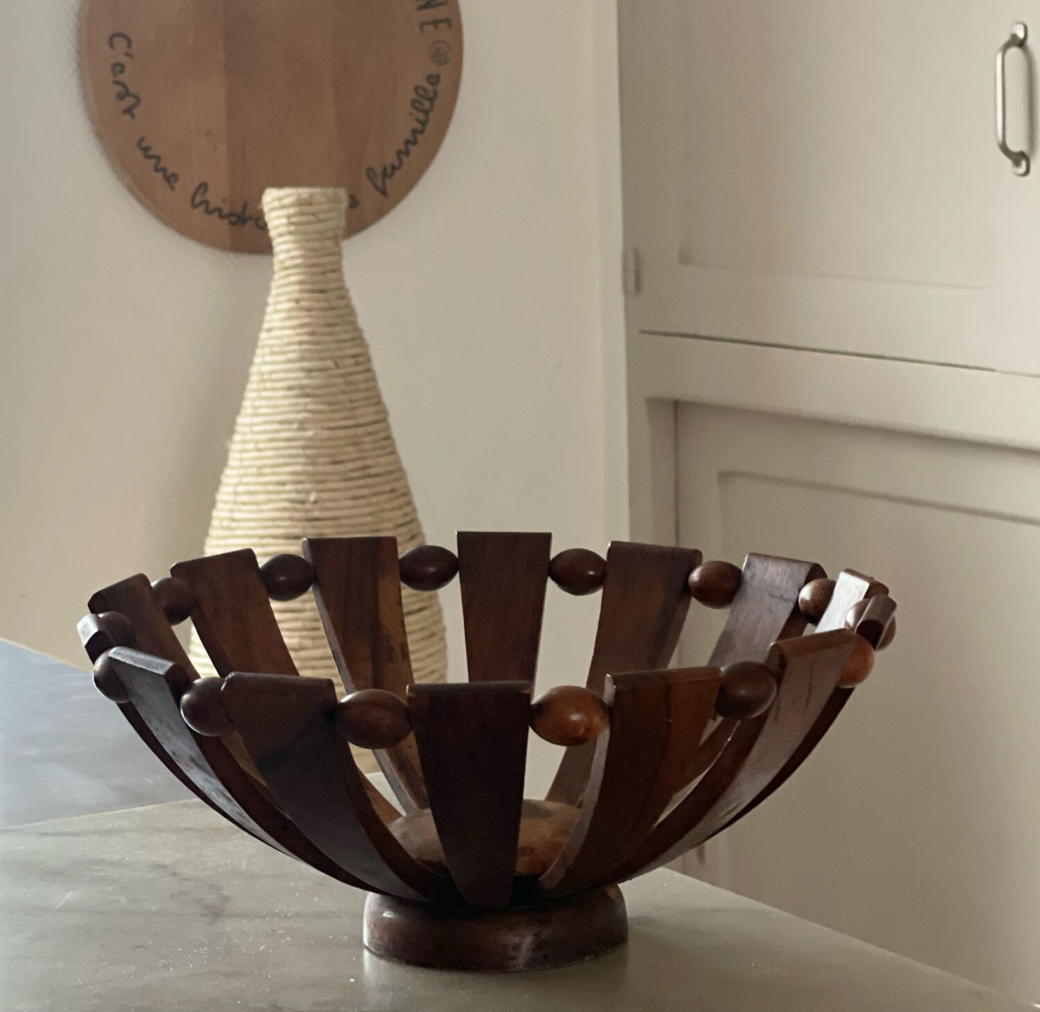 Teak fruit basket 1960