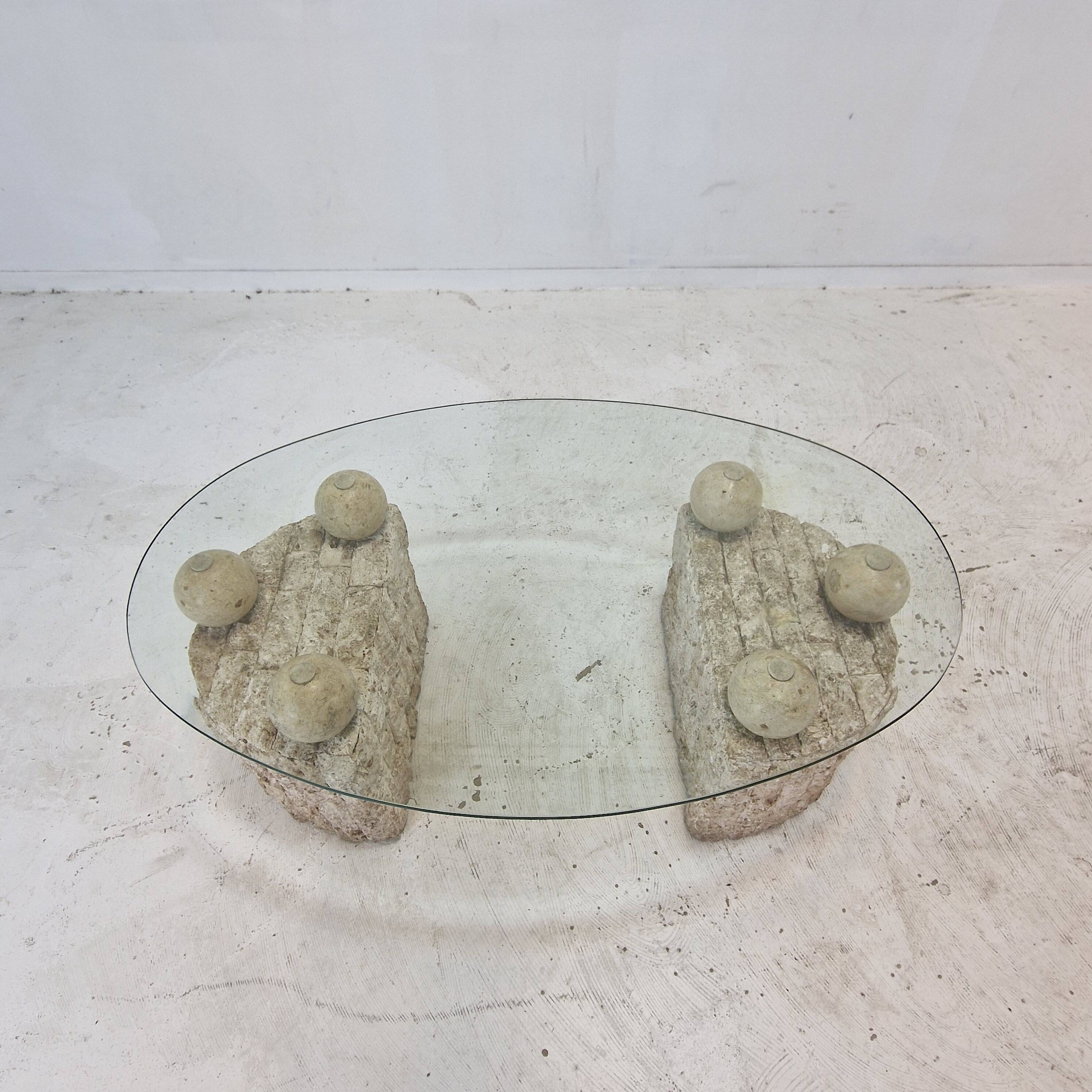 Magnussen Ponte Mactan Stone Coffee or Fossil Stone Table, 1980s