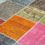 Tapis de patchwork turc surteint fait à la main 205 cm x 300 cm