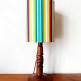 Vintage turned wood lamp and custom shade