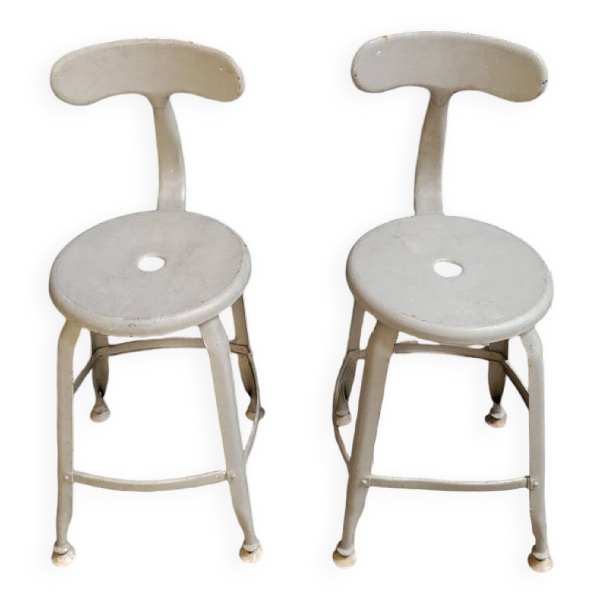 Pair of Nicole Vintage high chairs - Workshop stool