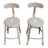 Pair of Nicole Vintage high chairs - Workshop stool