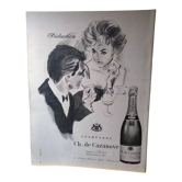 Paper advertisement champagne charles de cazanove from a period magazine