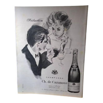 Paper advertisement champagne charles de cazanove from a period magazine