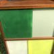 Vintage 60s storage display case with sliding windows