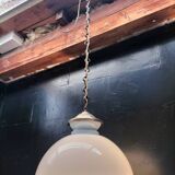 Large opaline pendant light