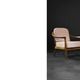 Pair of Mid-Century German Elegant Cherry Wood and Dusty Pink Fabric Armchairs