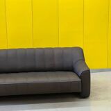 Black leather 3-seater sofa by De Side, from 1970's model 44