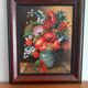 Bouquet champêtre de coquelicots dans un vase azuré EMY 1980