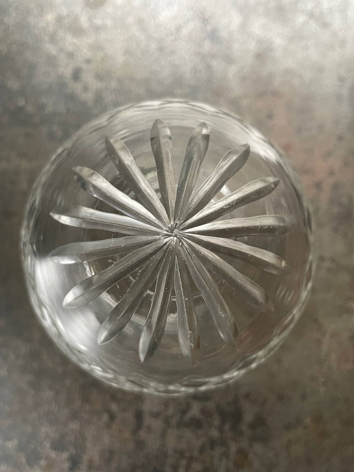 19th century cut crystal shell globe