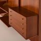 Italian mid-century teak wall unit on panels, 1970s