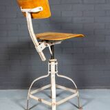 Bienaise industrial work stool No. 204, France 1950s