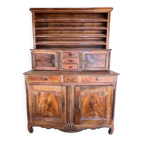 Vaisselier Dauphinois XIXe en merisier, buffet 2 corps