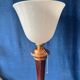 Mazda lamp – mahogany, copper and opaline – 1930s