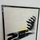 Large abstract expressionist framed painting, signed. Mid to late 20th cent