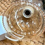 Vintage bubble amber glass pendant lamp